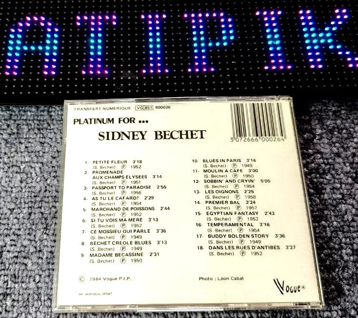 🎷 Cd Sidney Bechet  - Platinum Para 18 Títulos Cultes Petite Fleur 🎺 – photo 2